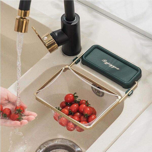JOYBUY Kitchen Sink Filter Rack Net Pocket Disposable Storage Net Folded Up Filter Rack