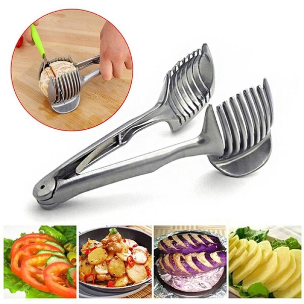 JOYBUY Aluminum Alloy Lemon Tomato Slice Clamp Vegetable Fruit Cutter Shredders