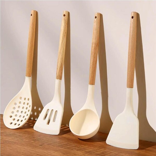 JOYBUY 4 Pack Kitchen Cooking Utensils Set Non-stick Silicone Cooking Spatula Set