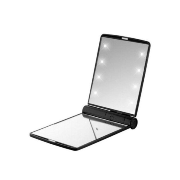 Flo Accessories LED Compact Mirror Illuminated Women's Black Mini Vanity