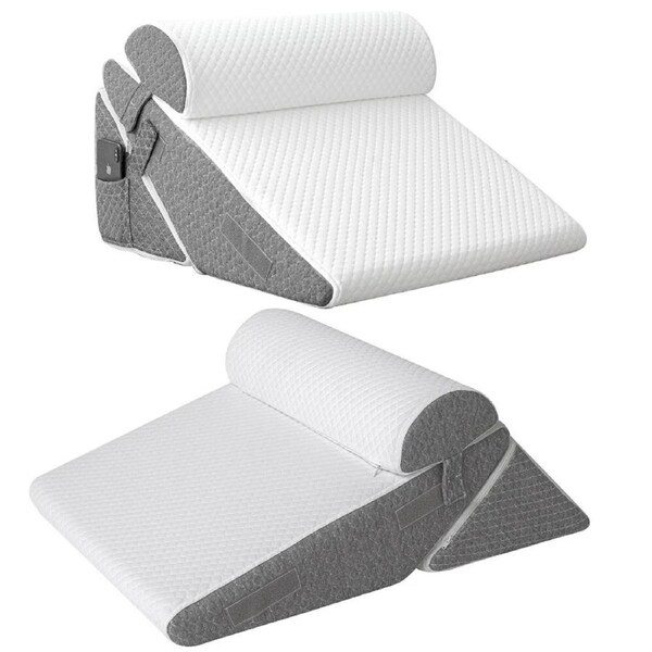 3PCS Bed Wedge Pillow Set Memory Foam Pillow Neck Back Head Leg Support Adjustab