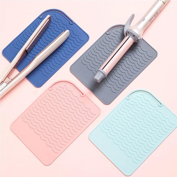 JOYBUY 4 Pack Heat Resistant Mats for Curling Irons Flat Irons and Hair Styling Tools