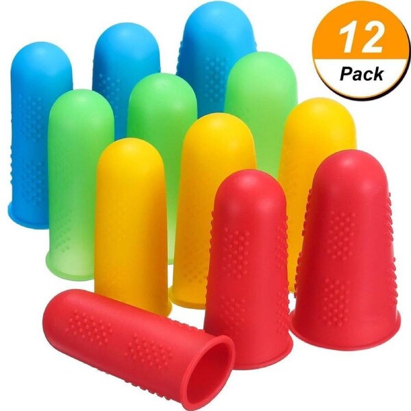 JOYBUY 12 Pieces Silicone Hot Glue Gun Finger Caps Finger Guard Protectors