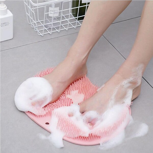 JOYBUY Silicone Exfoliating Scrub Mat Lazy Bath Massage Pad Foot Massage Shower Brush