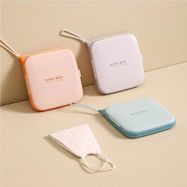 JOYBUY 3 Pack Portable Square Mask Storage Box Dust-proof Mask Clip Storage Box