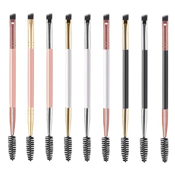 JOYBUY 9pcs Dual Ended Eyebrow Brush Eyelash Comb Angled And Spoolie Brush