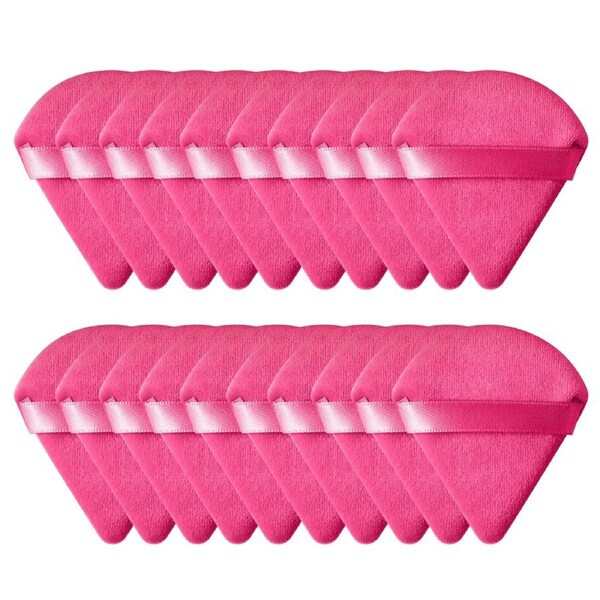 JOYBUY 10/20X Cosmetic Puff Triangle Mini Make Up Tool MakeUp Cotton Sponge Powder Puff-Rose Red