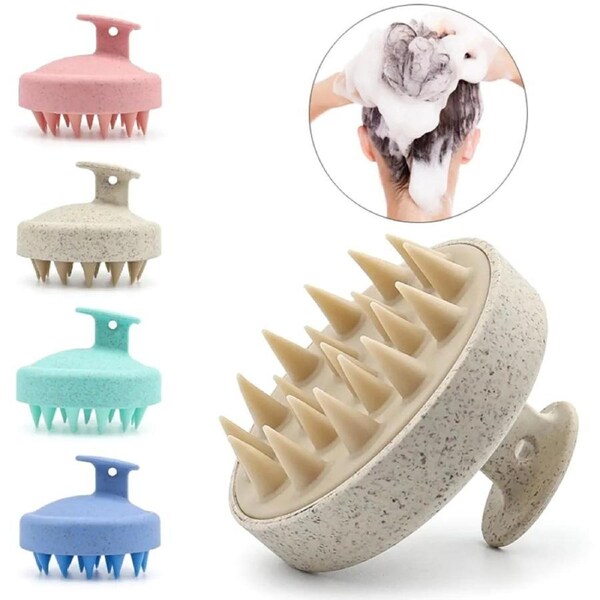 JOYBUY 4Pcs Silicone Shampoo Brush Scalp Comb Hair Washing Comb Body Massage Brush