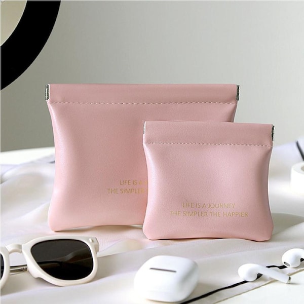 JOYBUY 2 Pack Waterproof Portable Small Makeup Bag No Zipper Self-Closing Storage Bag