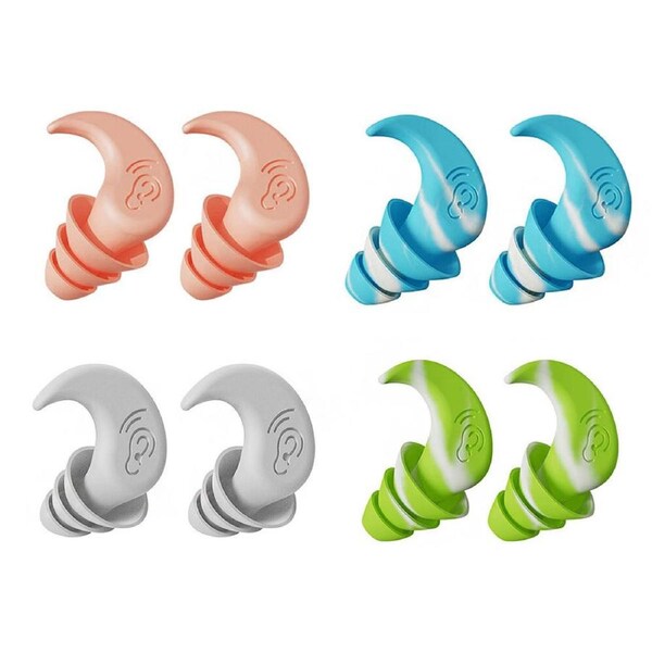 JOYBUY 4 Pairs EarPlugs Swimming Ear Protectors Anti Noise Silicone Waterproof Earplugs