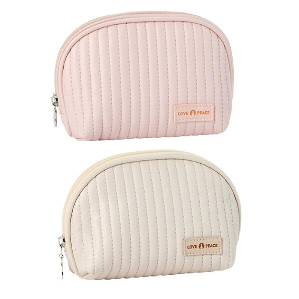 JOYBUY 2 Pack Cosmetic Storage Bag Semicircle Women's Cake Travel Makeup Bags
