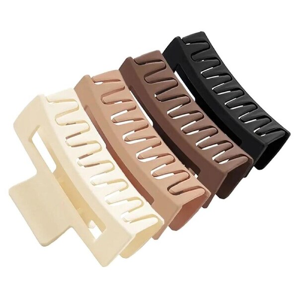 JOYBUY 4Pcs Women Girls Hair Claws Clips Black Coffee Large Claw Clips Ponytail Hairpin