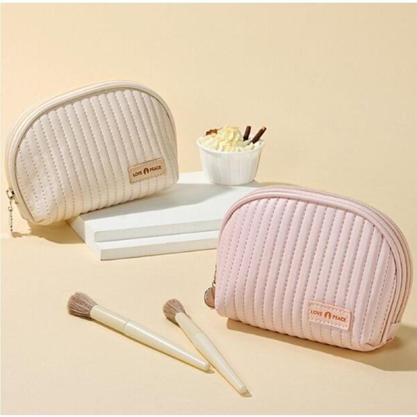 JOYBUY 2 Pack Semicircle Women's Cake Cosmetic Storage Bag Travel Makeup Bag
