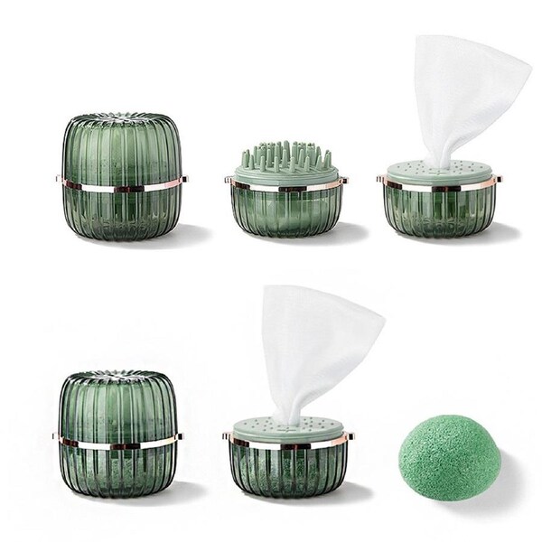 JOYBUY 2 Set Shampoo Brush Massage Comb Wash Face Bubble Mesh Wash Face Sponge