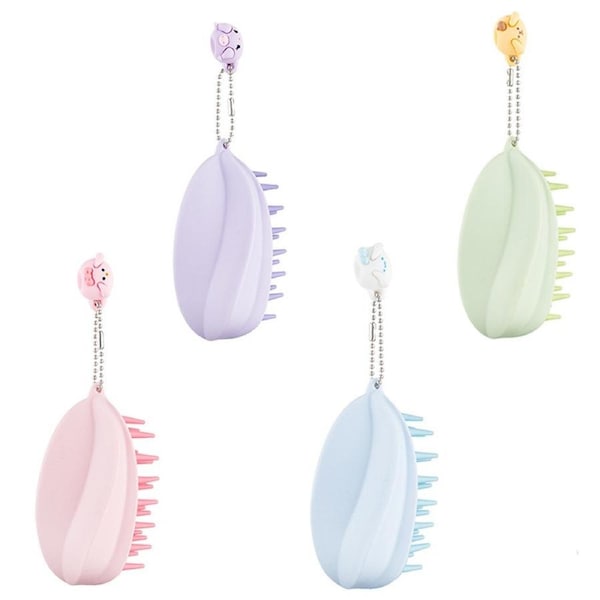 JOYBUY 4Pcs Scalp Massage Shampoo Comb Dry and Wet Cleaning Silicone Shampoo Brush