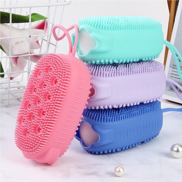 JOYBUY 4 Pack Silicone Bubble Shower Brush Fast Foaming Scrubbing Artifact
