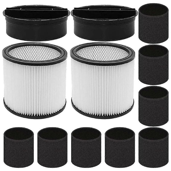 Replacement Filter for Filters 90304 90350 90333 , Wet Dry Vac Filter with Lid,90585 Foam Sleeve Filter