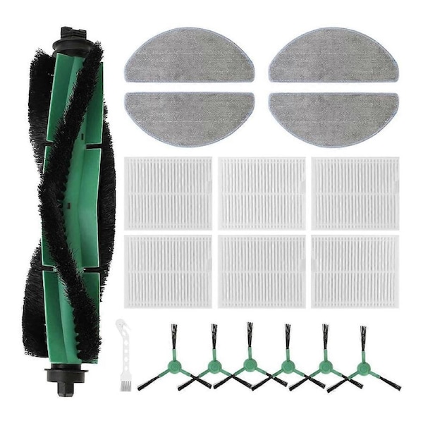 18 PCS Kit, Replacement Parts Main Brush, Side Brush, Filter, Mop Pad for Y0140/ Y0110 Robotic Vacuums