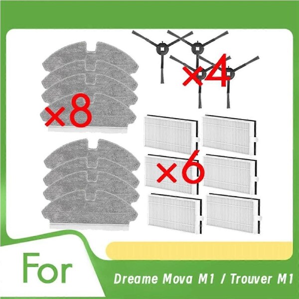 18 Pcs Filter and Cloth for M1 / Trouver M1 Sweeping Robot Cleaner Parts Replacement