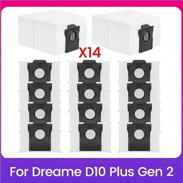 14PCS Dust Bags Replacement Parts for D10 Plus Gen 2 Vacuum Accessories Garbage Collection Bags