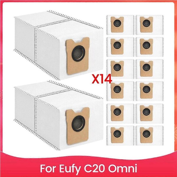 14 Pack Dust Bags for C20 Omni Robot Vacuum Cleaner Large Capacity Disposable Vacuum Bags