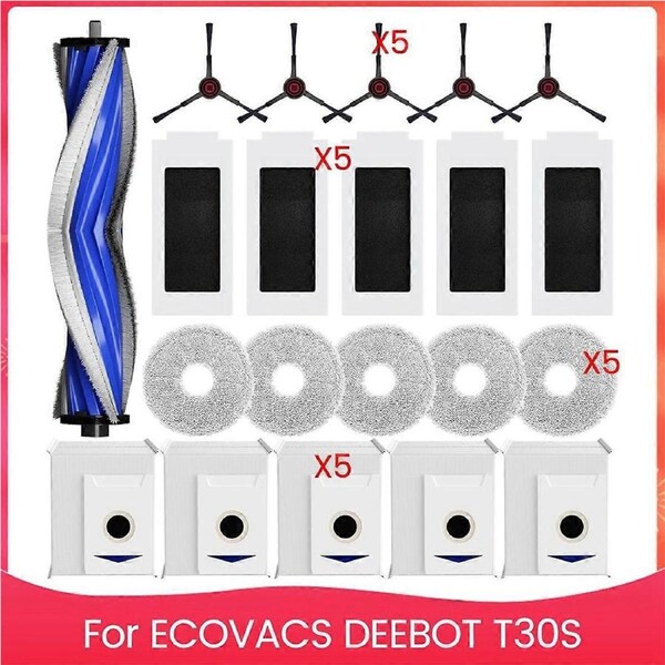 T30s Vacuum Accesories Kit for T30S Combo Robot Vacuum Replacement Parts Brush Filters