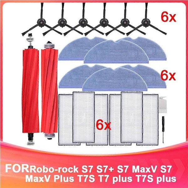 Replacement Parts Fit for S7 S7+ S7 MaxV S7 MaxV Plus T7S T7 Plus T7S Plus Robot Vacuum Main Brush, Mop Cloth