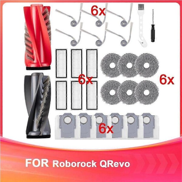 Accessories for Qrevo Curv Robot Vacuum Cleaner, Replacement Parts Dust Bags, Mop Pads, Main Brush,Side Brushes
