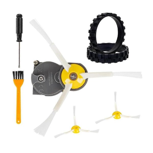 Side Brush Motor Module Part and Tires Wheels Replacement Compatible for 500 600 700 800 900 I7 E6 E5