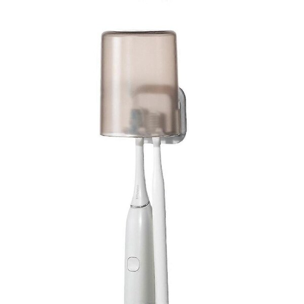 2 PCS Self-Adhesive Toothbrush Holders Wall Mounted, Water Proof Toothbrush Hook, 2 in 1 with Toothbrush Hanger and Gargle Cup Holder for Bathroom Sho