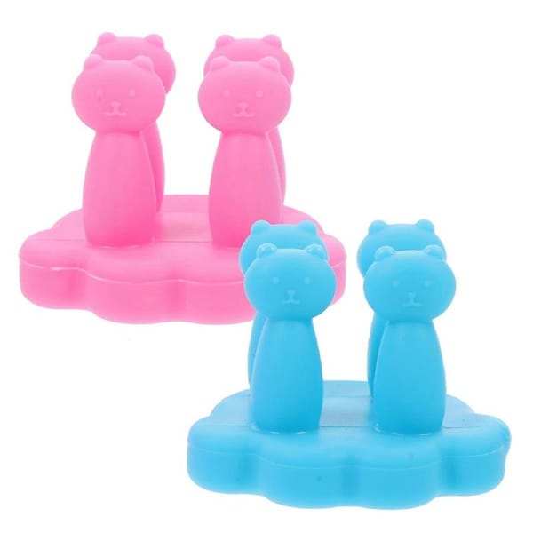 2Pcs Silicone Toothbrush Holders Self Adhesive Hooks Toothbrush Holders Silicone Wall Hook