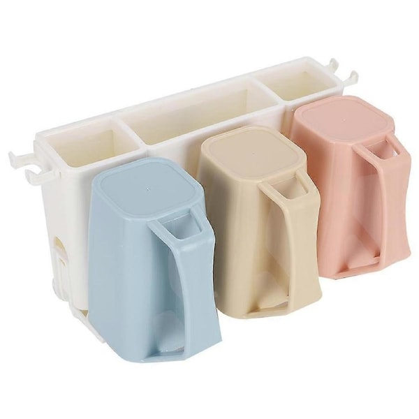 Toothbrush Holder Wall Mounted Bathroom Toothbrush Holder with Cups