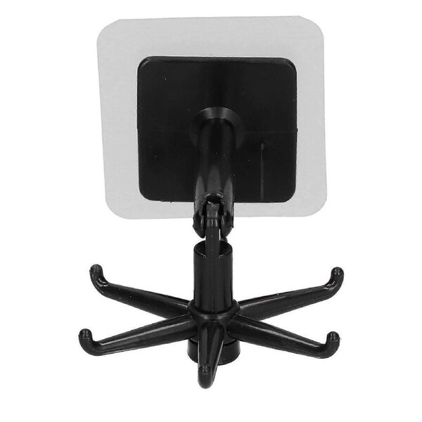 Rotatable Wall Hanger for Home Bathroom - Black Storage Holder with Unique Shape Hook