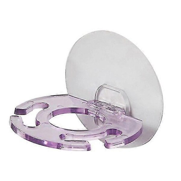 2 Pack Toothbrush Holder Storage Rack Bathroom Toothbrush Wall Hanger Hook, Transparent Purple