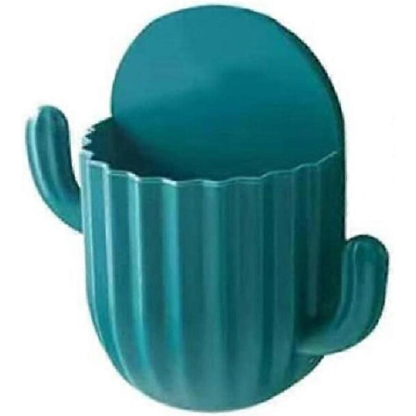 14.5x14x6cm Cactus Toothbrush Holder Wall Mounted Toothpaste Storage Rack Hook Drain Bathroom Shelf Organizer Bathroom Accessories Toothbrush Storage