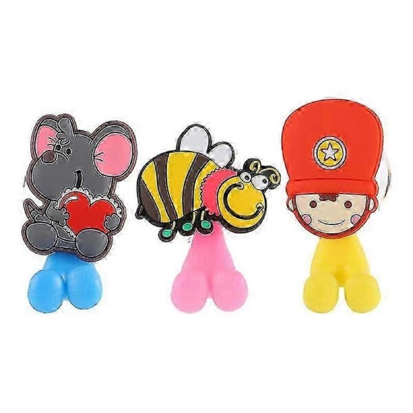 2025 3 Pcs Animal Toothbrush Holder Cartoon Hangers Toothbrushes Hooks For Bathroom