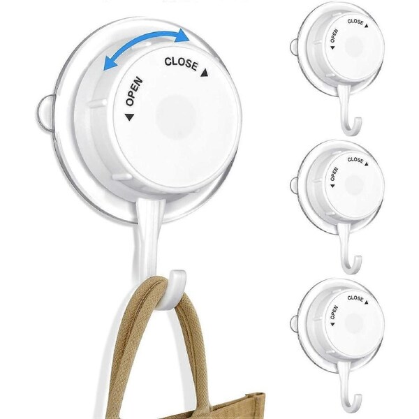 Suction Hooks for Bathroom4 Pack Vacuum Sucker Hook, Shower Suction Cup Hooks,Reusable Hanging Hook for Bathroom Kitchen Window, Hanging Towel Key Bag