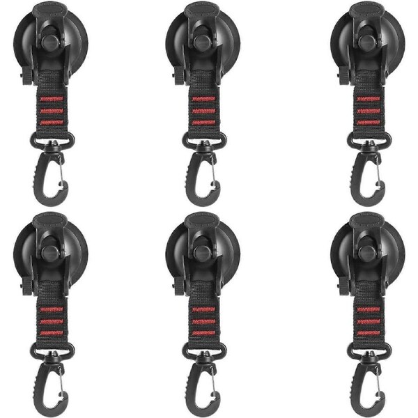 6PCS Heavy Duty Vacuum Suction Cup with Hook,Vacuum Suction Cups Hooks for Bathroom Kitchen Shower Towel,Multipurpose Camping Sucker