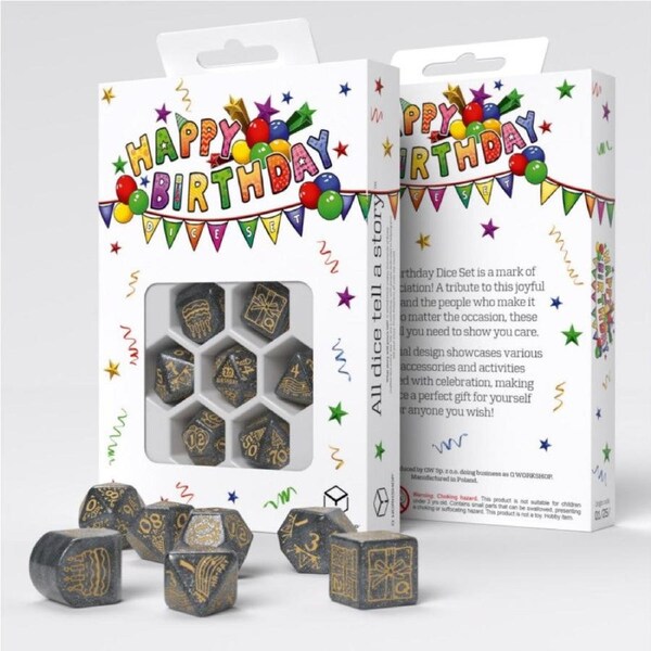 Q Workshop - Happy Birthday - Confetti Dice Set 7