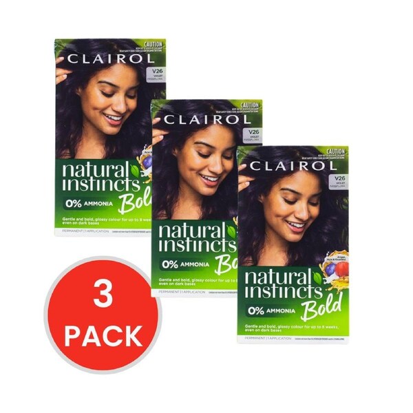 Clairol Permanent Hair Colour Natural Instincts V26 Violet (3x Pack)