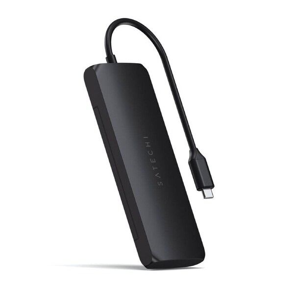 Satechi USB-C Hybrid Multiport Adapter with SSD Enclosure, Black - ST-UCHSEK