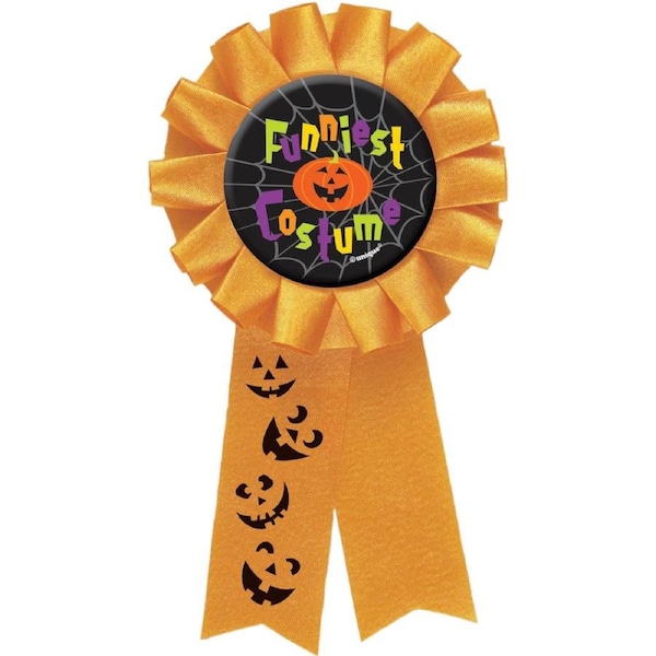 Halloween Funniest Costume Award Ribbon Badge