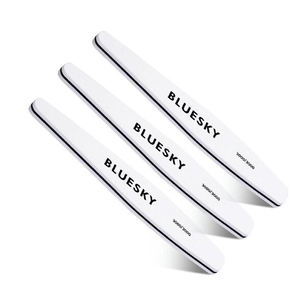 3PK Bluesky Nail Shining File 3000/3000 White Polishing Buffer Manicure Shiner