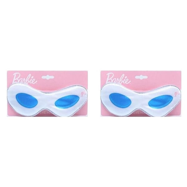 2PK Barbie Children Eye Mask Travel Sleeping Cover White w/ Adjustable Strap
