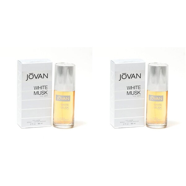 2PK Jovan White Musk EDC Eau de Cologne Fragrance Perfume Spray For Men 88ml