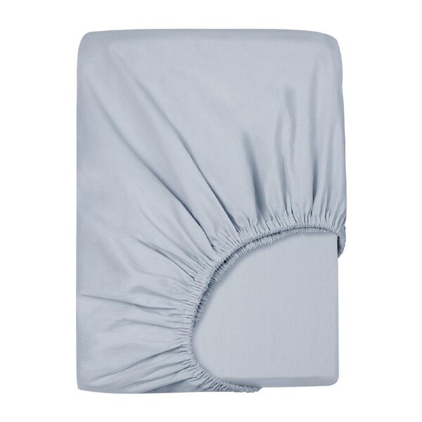 LINENOVA Premium 100% Cotton Fitted Sheet Ultra Soft Breathable For All Seasons Deep Pocket Up to 40CM Single / Silver