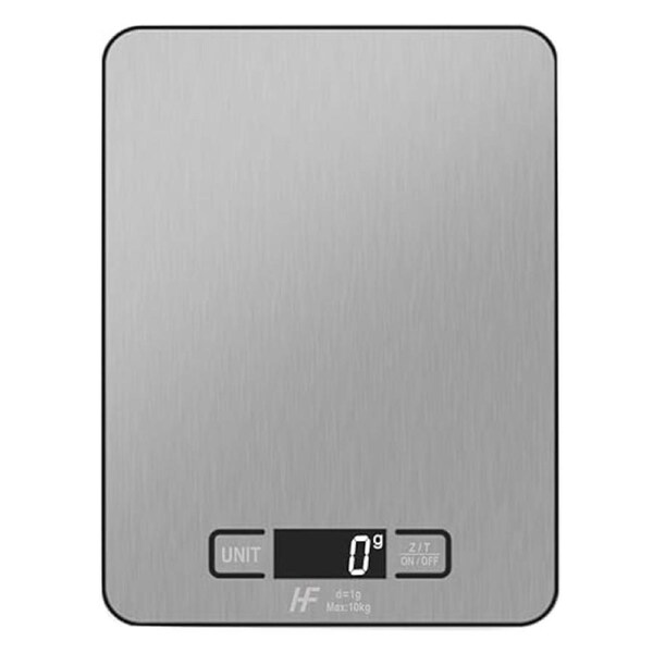 HomeFashion 10kg 1g Digital Kitchen Scales Food Scale Large 23x17cm Platform Electronic Cooking with Backlit LCD Display Multifunction for Home Office Use