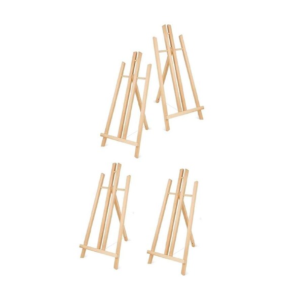 Mini Easel Set 4PCS Wooden Desktop Tripod Easels for Small-Scale Painting Display
