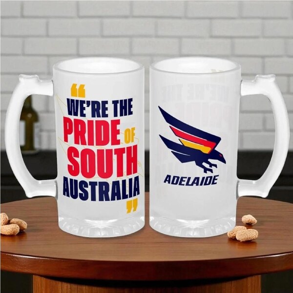 Adelaide Crows Frosted Stein Glass