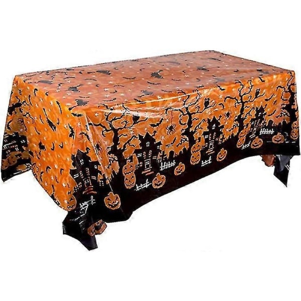 JOYBUY Halloween decoration tablecloth,130x220 CM Halloween pumpkin tablecloth Halloween party tablecloth waterproof Halloween tablecloth Halloween scary tab